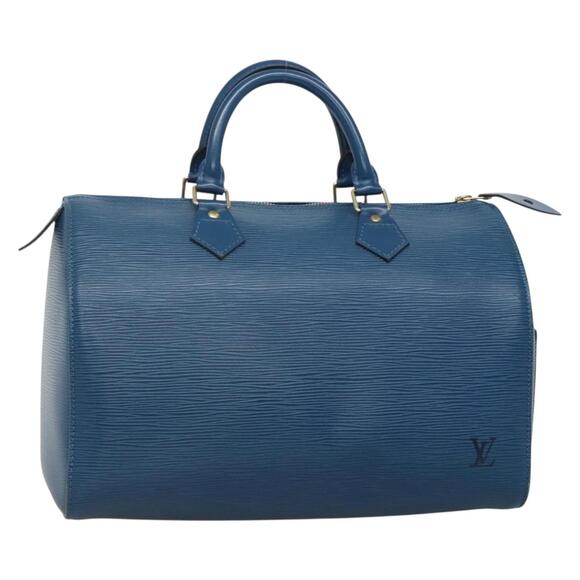 LOUIS VUITTON Epi Speedy 30 Hand Bag Toledo Blue M43005 - Picture 1 of 16
